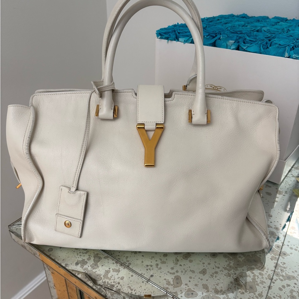Yves Saint Laurent Cream bag with Gold Accents